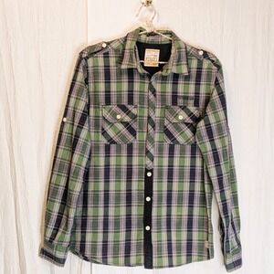 Rig Utility Checks Plaid MultiColor Shirt Long sleeve Size Medium